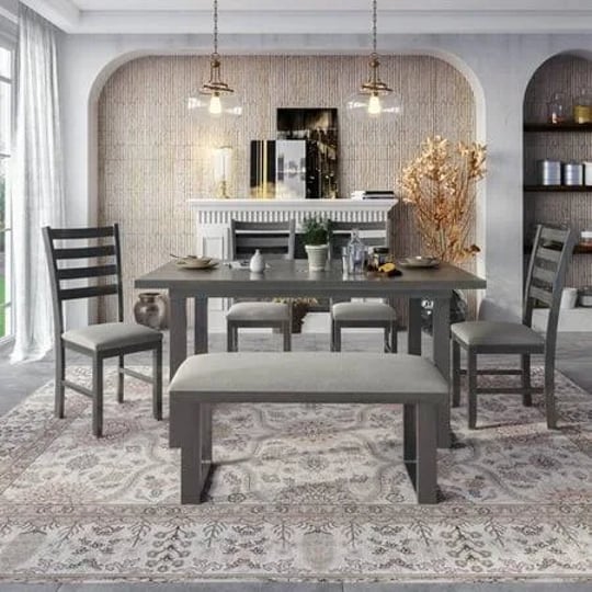 dining-table-set-for-6-wooden-rectangle-dining-table-with-4-chairs-and-1-bench-gray-dining-table-and-1