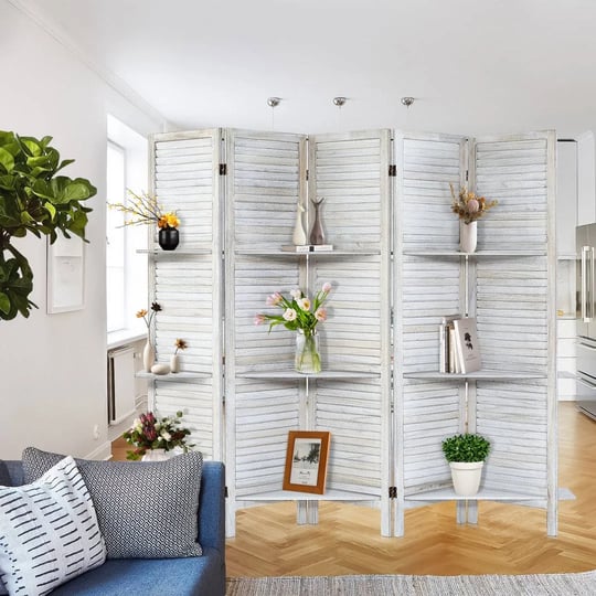 double-side-room-divider-with-shelves-for-room-separation-rose-home-fashion-number-of-panels-5-size--1