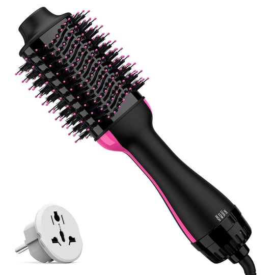 dual-voltage-hair-dryer-brush-with-european-plug-blow-dryer-brush-for-european-travel-110v-120v-220v-1