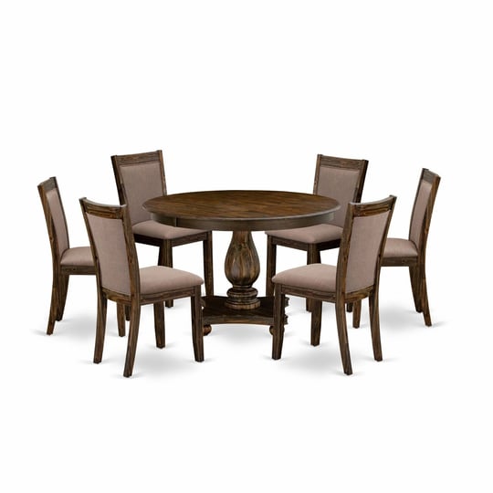 east-west-furniture-f2mz7-748-7pc-dining-set-round-table-and-6-parson-chairs-distressed-jacobean-col-1