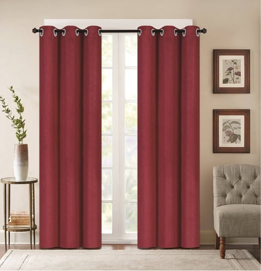 embossed-burgundy-polyester-thermal-76-in-w-x-84-in-l-grommet-blackout-curtain-panel-2-set-1