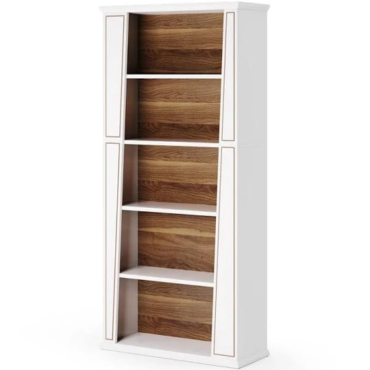 eulas-70-8-in-tall-white-engineered-wood-5-shelf-modern-standard-bookcase-1