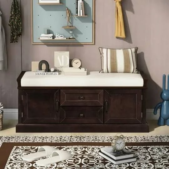 euroco-42-5-inch-storage-bench-solid-wood-shoe-bench-with-2-drawers-and-2-cabinets-and-removable-cus-1