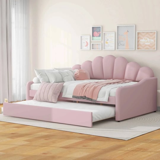 euroco-upholstery-full-size-platform-bed-upholstered-daybed-with-headboard-and-twin-trundle-bed-pink-1