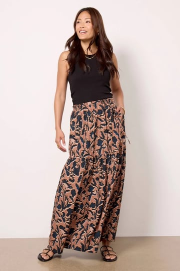 evereve-womens-andie-tiered-maxi-skirt-size-xl-brown-1