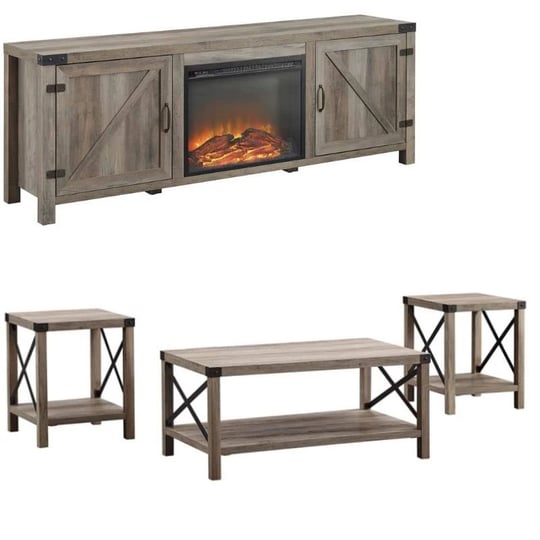 farmhouse-fireplace-tv-stand-with-coffee-table-and-2-end-tables-set-in-gray-wash-1