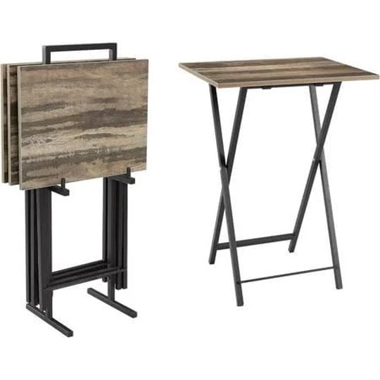 folding-tv-tray-table-set-of-4-portable-sofa-side-table-industrial-snack-table-end-table-red-1