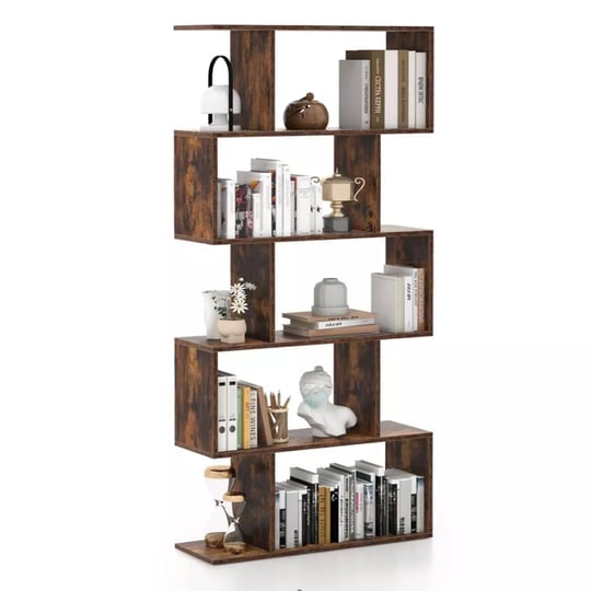 function-home-5-tiergeometric-bookcase-freestanding-s-shaped-bookshelf-modern-multifunctional-displa-1