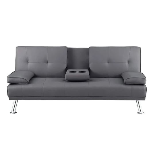 futon-sofa-with-armrest-and-cupholders-color-gray-1