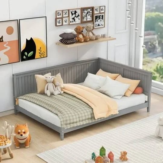 gewnee-full-size-wood-daybedlow-bed-frame-with-headboard-and-sideboard-for-kidsgray-1