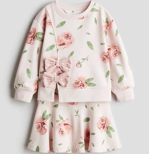 girls-pink-2-piece-top-and-skirt-set-size-5t-6-4-6y-hm-1
