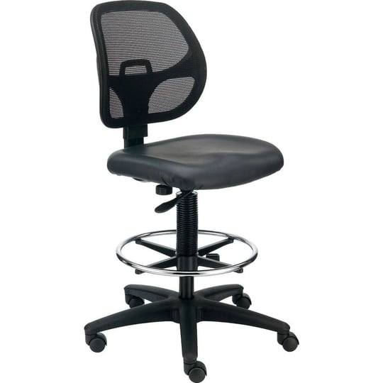 global-industrial-interion-armless-mesh-drafting-stool-vinyl-black-1