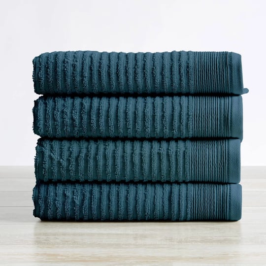 great-bay-home-cotton-ribbed-texture-quick-dry-towel-set-hand-towel-4-pack-blue-1