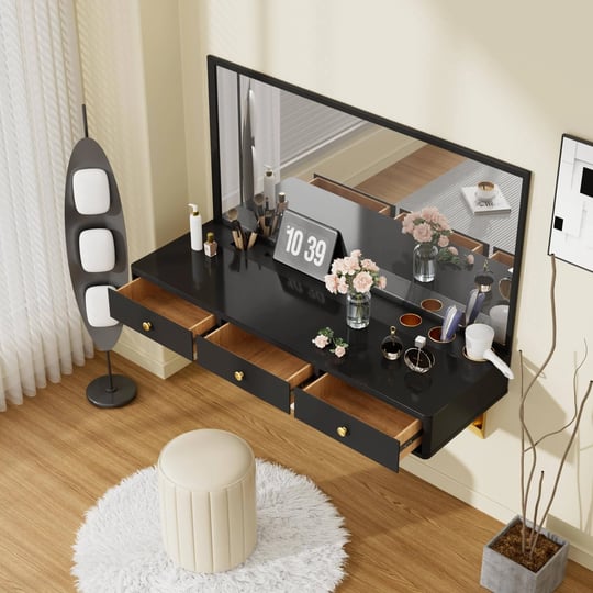 green-scenic-47-floating-shelf-with-drawer-multi-purpose-wall-mounted-vanity-table-mounted-desk-floa-1