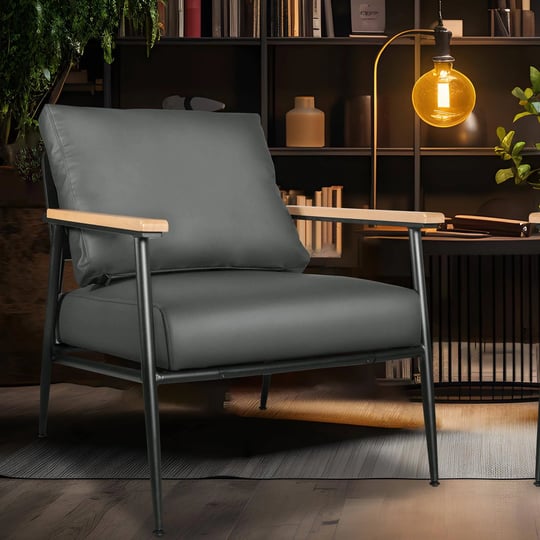 gyi-grey-leather-accent-chair-23-6-wide-armchair-industrial-black-metal-frame-accent-chairs-with-woo-1
