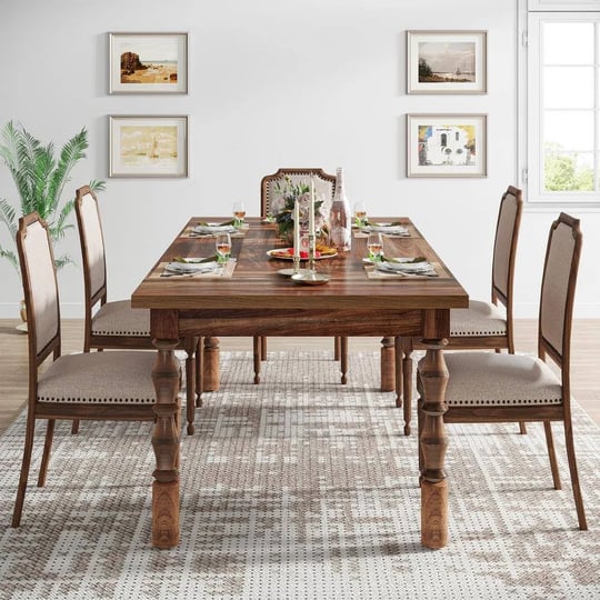 halseey-walnut-rectangle-wood-rectangle-62-in-4-legs-carved-turned-breakfast-dinner-kitchen-dining-t-1