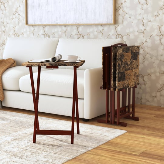 hazel-grove-holton-5-piece-faux-marble-folding-tv-snack-tray-table-set-espresso-1