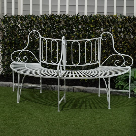 hi-line-gift-ltd-white-metal-tree-garden-bench-1