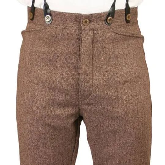 historical-emporium-vintage-mens-brown-herringbone-dress-pants-size-48-1800s-old-fashioned-tradition-1