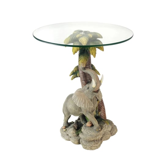 homeroots-24-brown-and-clear-glass-elephant-round-end-table-1