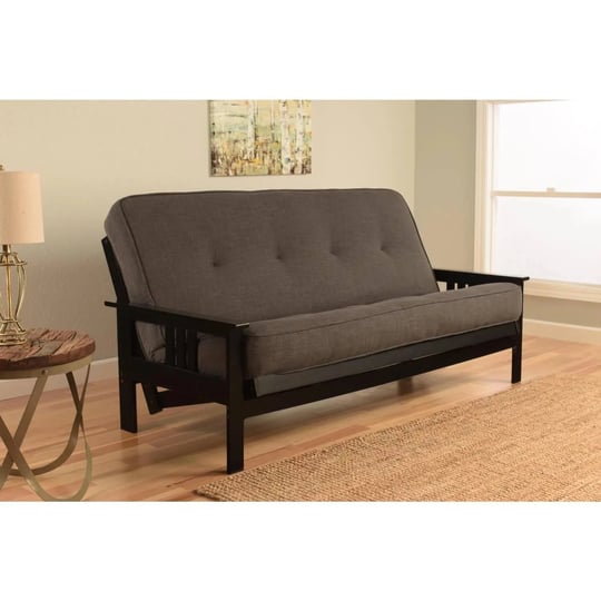 homestock-city-chic-futon-frame-black-finish-linen-charcoal-mattress-1