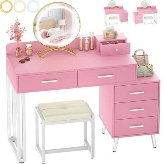 homieasy-vanity-desk-with-mirror-and-lights-modern-makeup-vanity-table-set-with-6-storage-drawers-an-1