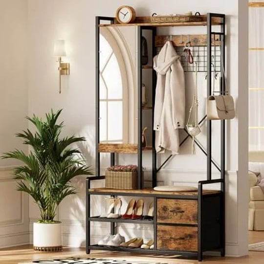 ironck-entryway-hall-tree-with-shoe-storage-bench-coat-hooks-drawers-and-mirror-rustic-brown-1