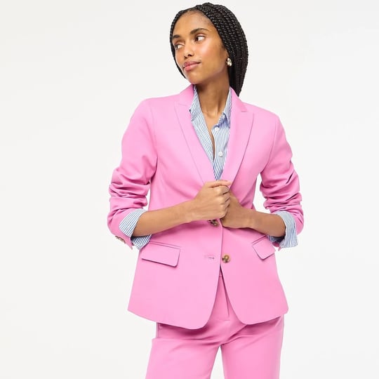 j-crew-factory-womens-cotton-blend-two-button-blazer-vivid-fuchsia-size-10-1