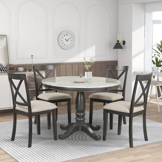 jzj-5-piece-dining-table-set-solid-wood-kitchen-table-with-faux-marble-top-4-chairs-contemporary-des-1
