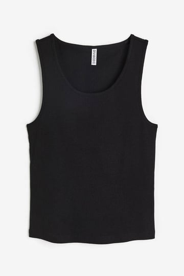 ladies-black-ribbed-cotton-tank-top-size-xxs-hm-1