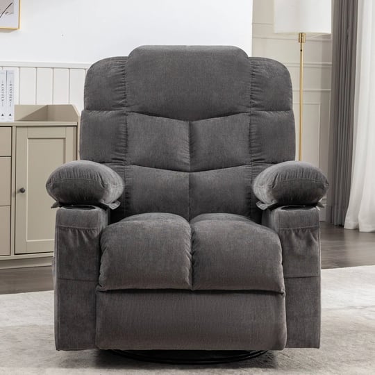 lazy-boy-manual-reclining-chair-w-heat-and-massage-cup-holders-grey-1