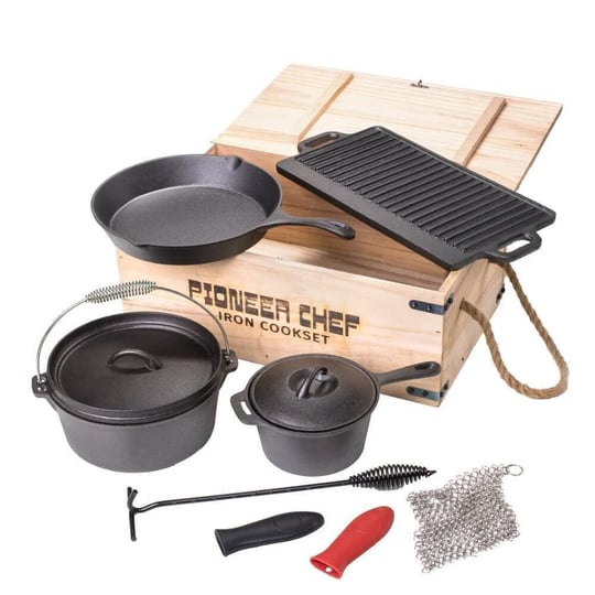 lehmans-campfire-cookware-set-cast-iron-stew-pot-skillet-dutch-oven-with-rack-and-lid-lifter-reversi-1