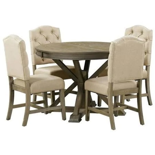 leonlite-inc-wooden-round-drop-leaf-extendable-dining-table-set-with-4-upholstered-chairs-natural-wo-1