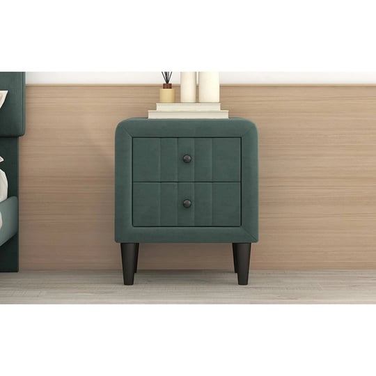 liveditor-upholstered-wooden-nightstand-with-2-drawersvelvet-bedside-table-green-1