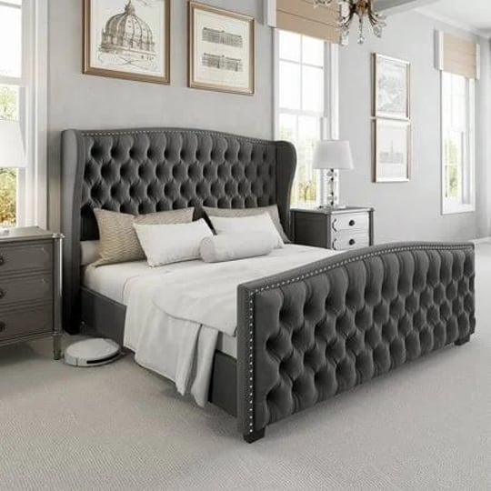 luxoak-king-platform-bed-frame-with-wingback-headboard-grey-gray-1