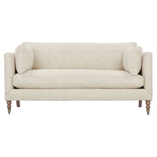 madeline-french-country-beige-upholstered-washed-oak-brass-caster-sofa-71w-kathy-kuo-home-1