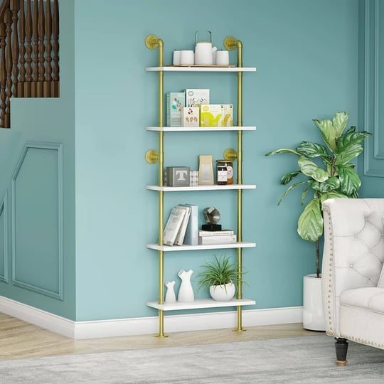 maikailun-5-tier-67inch-gold-bookshelf-white-and-gold-shelves-modern-1