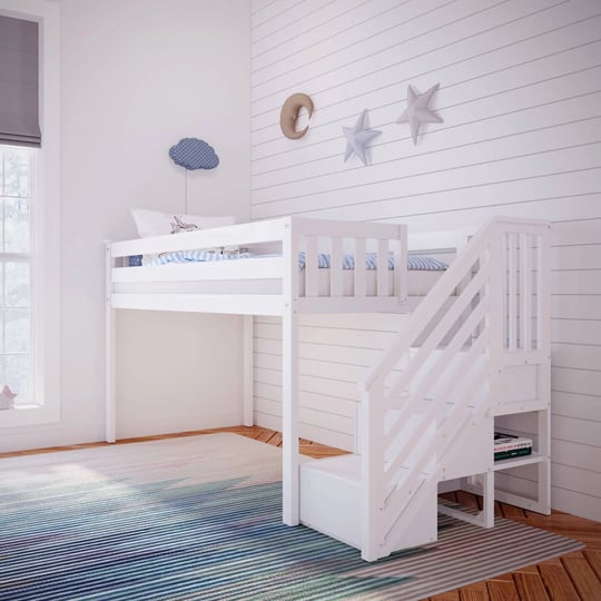 max-lily-low-loft-bed-twin-bed-frame-for-kids-with-stairs-white-1