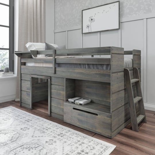 max-lily-modern-farmhouse-low-loft-bed-twin-bed-frame-for-kids-with-1-drawer-driftwood-1