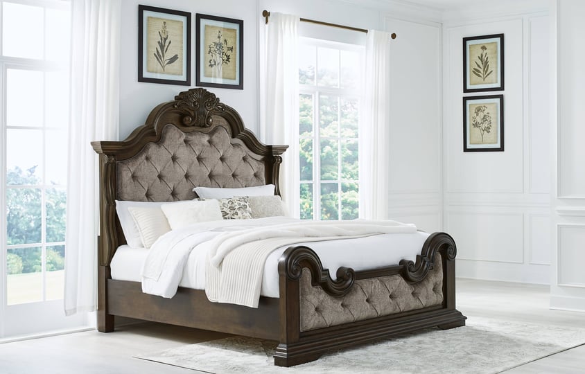 maylee-dark-brown-king-upholstered-bed-1