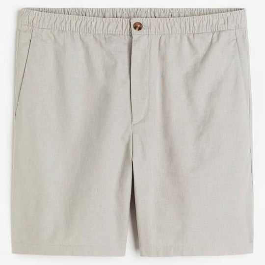 men-gray-regular-fit-linen-blend-shorts-size-s-hm-1