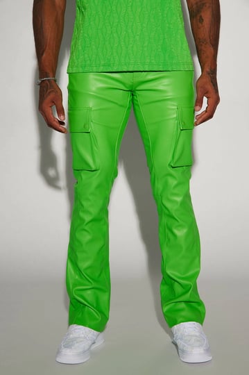 mens-finest-faux-leather-cargo-flare-pants-in-green-size-40-fashion-nova-1