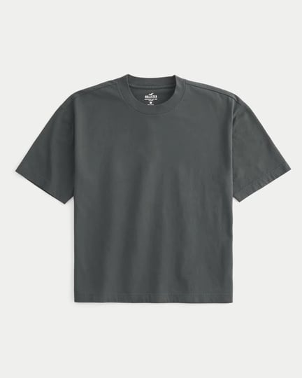 mens-heavyweight-boxy-crop-crew-t-shirt-in-washed-dark-grey-size-m-from-hollister-1
