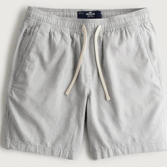 mens-linen-blend-jogger-shorts-7-in-light-grey-size-xxl-from-hollister-1