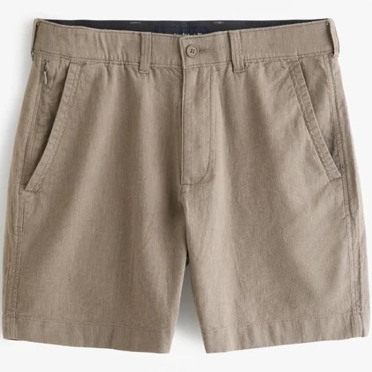 mens-linen-blend-plainfront-short-in-brown-texture-size-28-abercrombie-fitch-1