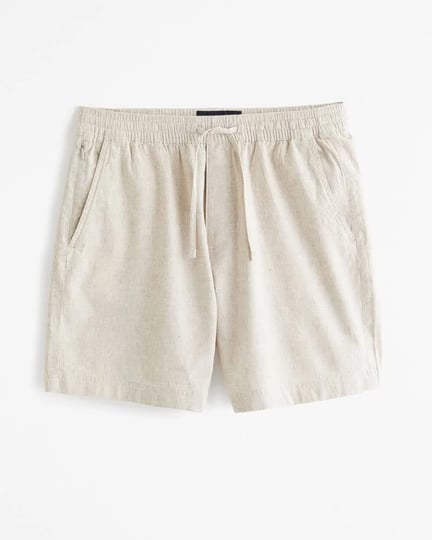 mens-relaxed-linen-blend-pull-on-short-in-light-brown-texture-size-xl-abercrombie-fitch-1