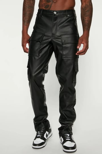 mens-zip-it-faux-leather-slim-cargo-pants-in-black-size-40-fashion-nova-1
