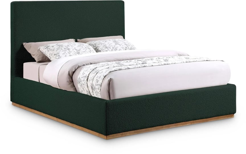 meridian-monaco-green-boucle-fabric-queen-bed-1