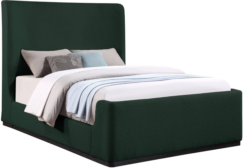 meridian-oliver-green-boucle-fabric-full-bed-1