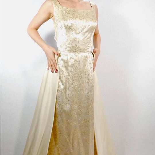 mike-benet-formals-ivory-evening-gown-old-hollywood-glamour-circa-1960s-color-gold-white-size-s-nola-1
